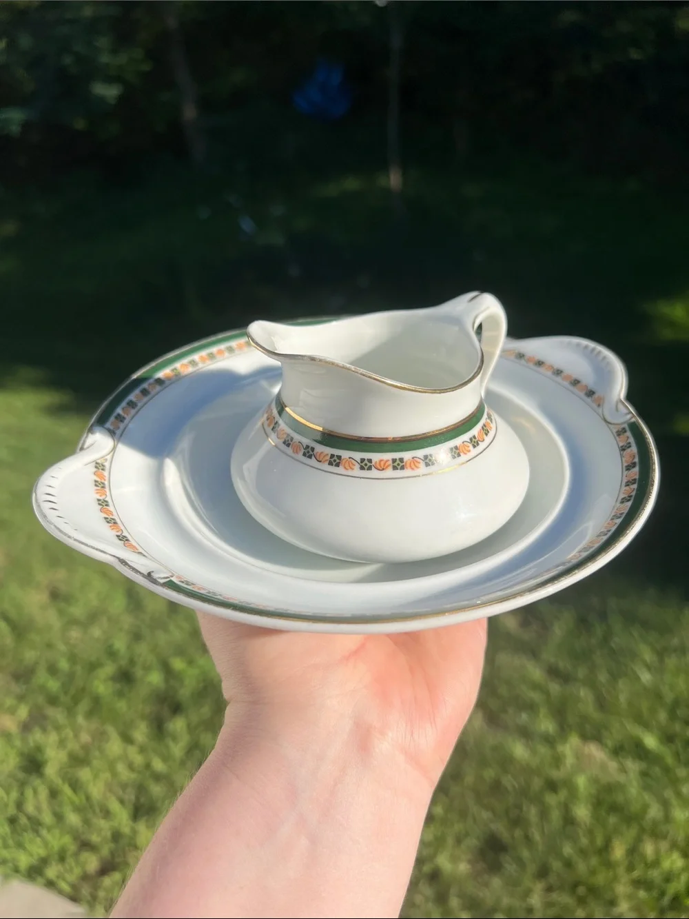 Vintage Edwardian Bassett Fine Ceramics Porcelain Basin Set Cream & Sugar